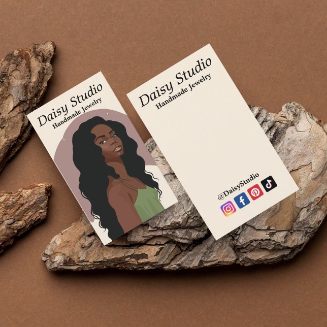  Modern Girl Portrait Earrings Jewellery Display  Business Card (Creator Uploaded)