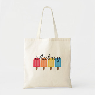 Modern Girl Trendy Rainbow Cute Popsicle Tote Bag