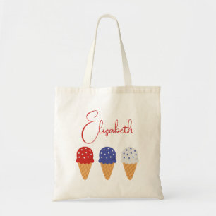 Modern Girl Whimsical Trendy Cute Ice Cream Tote Bag