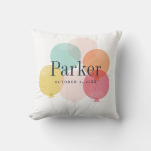 Modern Girls Balloon Bunch Rainbow Kids  Cushion