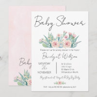 Modern Girls Floral Cactus Fiesta Baby Shower