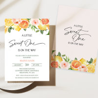 Modern Girls Floral Citrus Sweet One Baby Shower