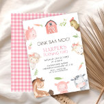 Modern Girls Minimalist Farm Themed Birthday Invitation<br><div class="desc">Modern Girls Minimalist Farm Themed Birthday Invitation Cute farm themed birthday invitation featuring a watercolor barn as well as a pig, lamb, cow, goat, chicken and horse. This farm birthday invitation also features some foliage and vegetables and is a cute way to set the scene for a farm themed girl's...</div>