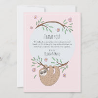 Modern Girls Sleeping Sloth Baby Shower