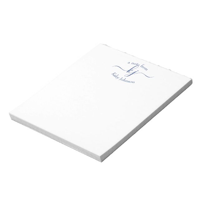 Modern Girly 2 Monogram Name Note From Notepad (Rotated)