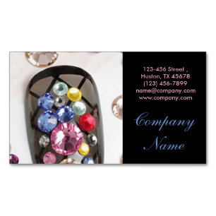modern girly beauty fashion jewellery nail salon magnetic business card