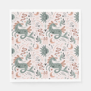 Modern girly birthday party pattern Trendy pink Napkin