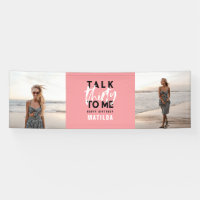 Modern girly black pink multi photo 30th birthday 