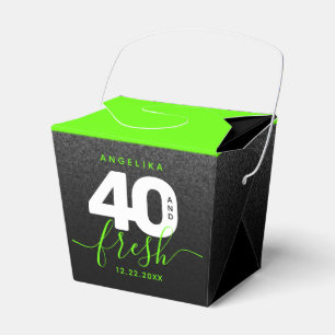 Modern Girly Bright Green 40 and Fresh Favour Box