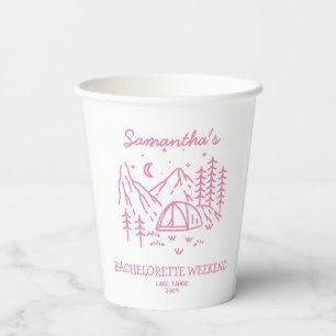 Modern Girly Camping Bachelorette Party Nature Paper Cups