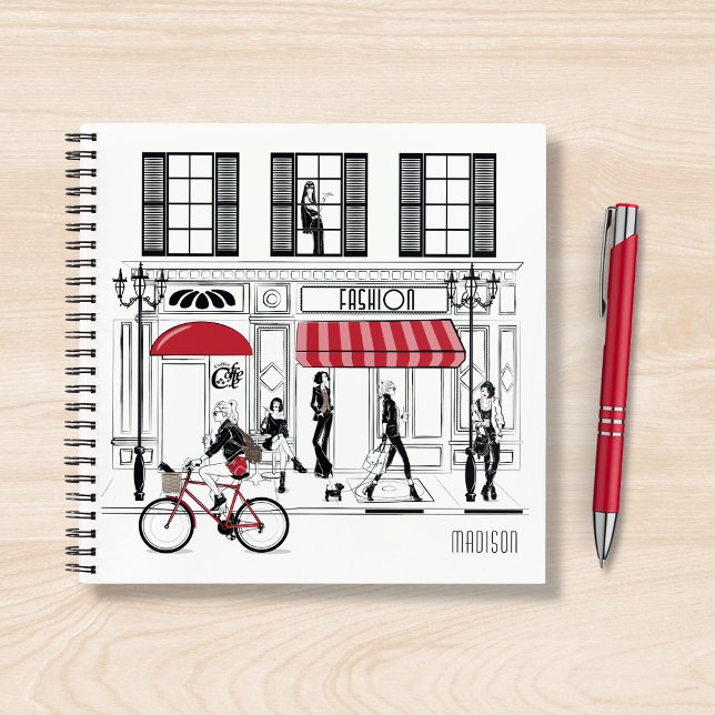Modern Girly Chic Fashion Personalised Name Notebook (Creator Uploaded)