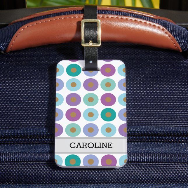 Modern Girly Colourful Pattern  Luggage Tag (Front Insitu 2)