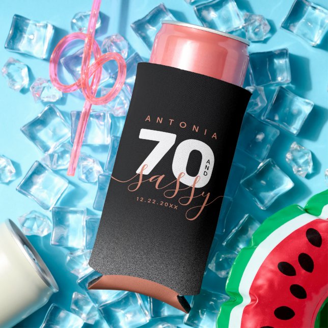 Modern Girly Copper 70 and Sassy Seltzer Can Cooler (In Situ Summer)