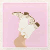 Modern Girly Cowgirl Boots Legs Stars Yeehaw Pink