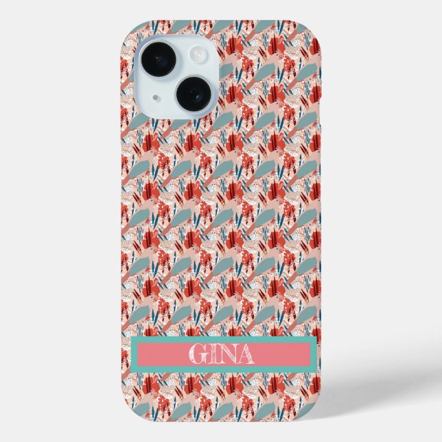 Modern Girly Cute Personalised  Case-Mate iPhone Case (Back)