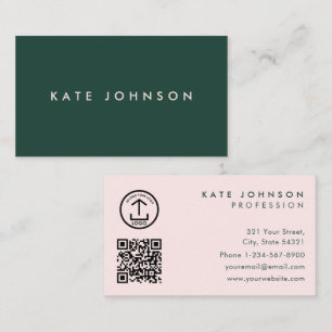 Modern  Girly Day Spa Beauty Salon Green Pink Business Card