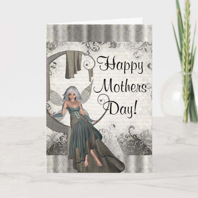 Modern girly fairy  mothers day card (Front)