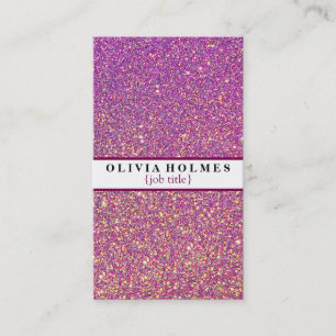 Modern Girly Faux PinkPurple Glitter Event Planner Business Card