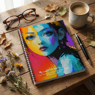 Modern girly feminine for her, trendy personal notebook