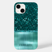 Modern Girly Floral Glitter Shimmer Personalised