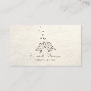 Modern Girly Funny, Birds In Love Business Card