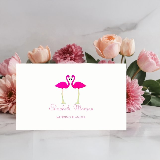 Modern Girly Funny,Pink Flamingos In Love Business Card (Creator Uploaded)