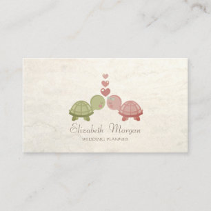 Modern Girly Funny, Turtles In Love Business Card
