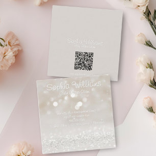 Modern Girly Glam Glitter Square Business Card