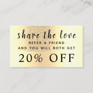 Modern Girly Gold Ombre Trendy Glitter Black Discount Card