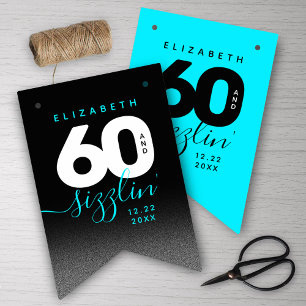 Modern Girly Ice Blue 60 and Sizzling Bunting