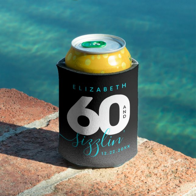 Modern Girly Ice Blue 60 and Sizzling Can Cooler (In Situ Pool)