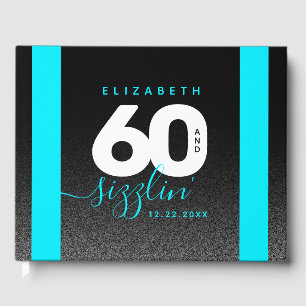 Modern Girly Ice Blue 60 and Sizzling Guest Book
