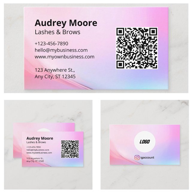 Modern Girly Lashes Brows Lash Tech Business Card (Modern Girly Lashes Brows Lash Tech Business Card
)