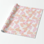 Modern Girly Love Hearts Gold Glitter Wedding Wrapping Paper<br><div class="desc">Modern Girly Love Hearts Gold Glitter Wedding Wrapping Paper features pretty whimsical romantic love hearts in pink and peach on a white background accented with gold glitter. Designed by ©Evco Studio www.zazzle.com/store/evcostudio</div>