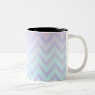Modern Girly Ombre Zigzag Chevron Pattern Two-Tone Coffee Mug