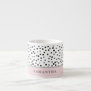 Modern Girly Pastel Pink With Personalised Name Espresso Cup