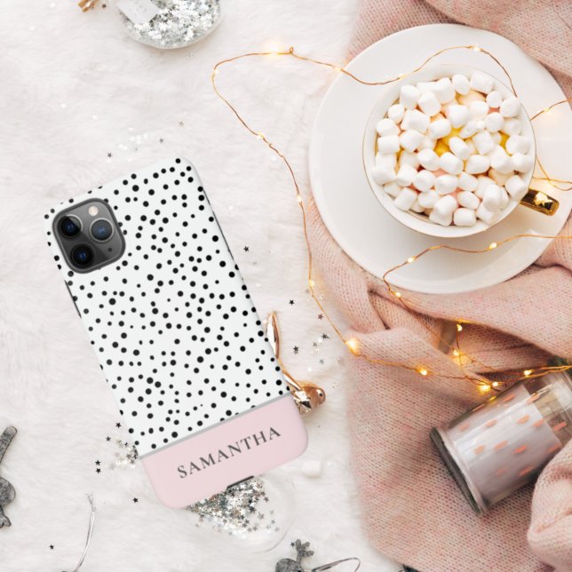 Modern Girly Pastel Pink With Personalised Name iPhone Case (Creator Uploaded)