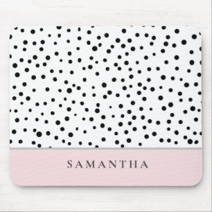 Modern Girly Pastel Pink With Personalised Name Mouse Pad