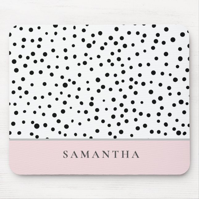 Modern Girly Pastel Pink With Personalised Name Mouse Pad (Front)