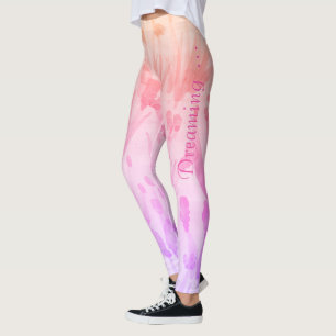 Modern Girly Pink and Mauve Leggings