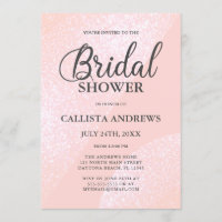 Modern Girly Pink Glitter Geometric Bridal Shower