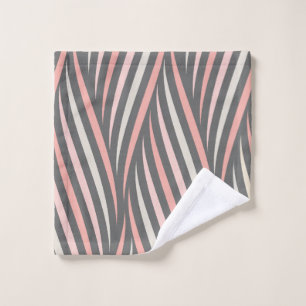 Modern Girly Pink Gray Abstract Bath Towel Set