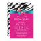 Modern Girly Pink Zebra Print Ribbon Bridal Shower