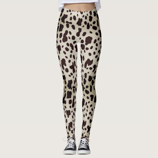 Modern Girly Rodeo Ombre Cow Animal Print Pattern Leggings (Front)