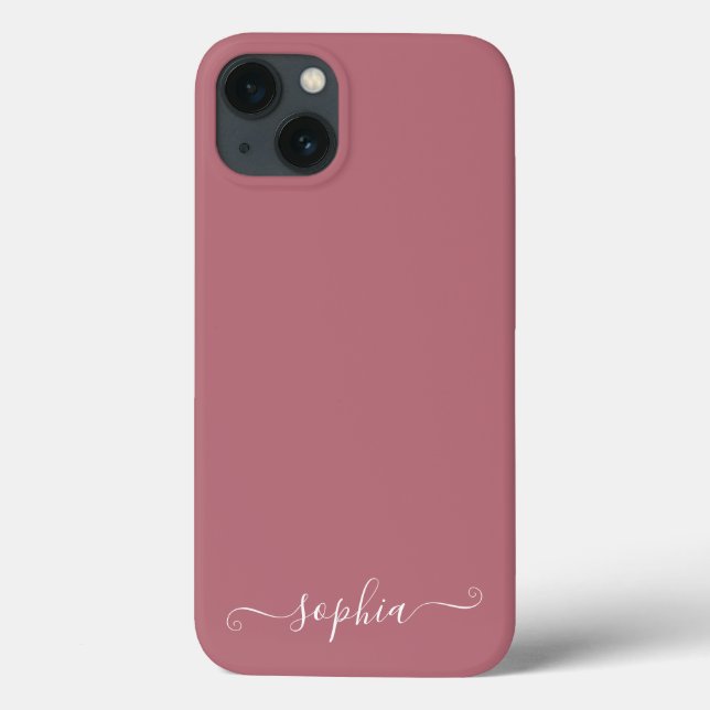 Modern Girly Rose Gold Pink Chic Personalised Case-Mate iPhone Case (Back)