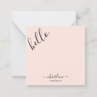 Modern Girly Rose Pink Hello Script