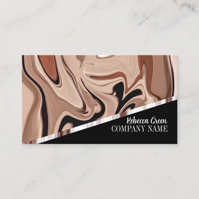 Modern Girly Stylish Beige Pink Fashion Beauty Business Card (Front)