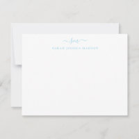 Modern Girly Two Monogram Script Light Baby Blue