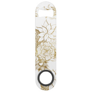 Modern Girly Yellow Gold Floral Illustrations
