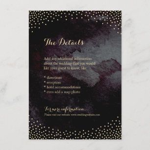 Modern glam black faux gold glitter detail card
